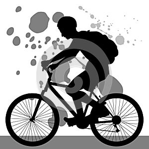 Teenager Riding Bicycle