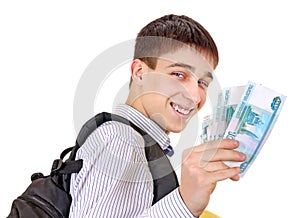 Teenager with Russian Currency