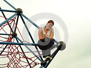 Teenager Sitting and Looking