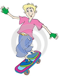 Teenager on a skateboard