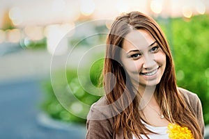 Teenager smiling happy