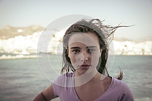 Teenager standing on a ship