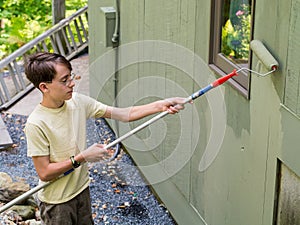 Teenager Summer Job Painting the House