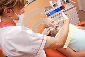 Teenager visiting dentist