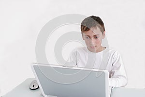 Teenager working on a computer