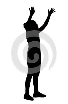 A teenager young girl standing body silhouette vector