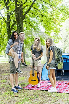 Teenagers at the camp