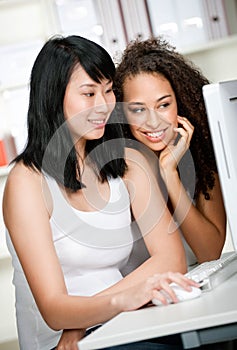 Teenagers with Computer