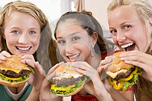Teenagers Eating Burgers photo