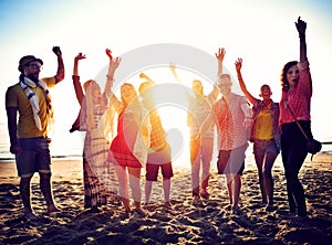 Teenagers Friends Beach Party Happiness Concept