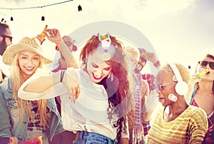 Teenagers Friends Beach Party Happiness Concept