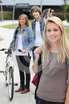 Teenagers going home