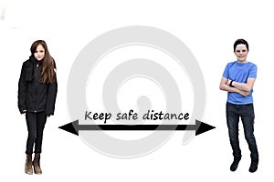 Teenagers keep safe distance