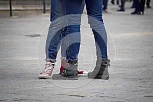 Teenagers legs couple