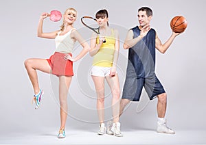 Teenagers practicing some sports during spring