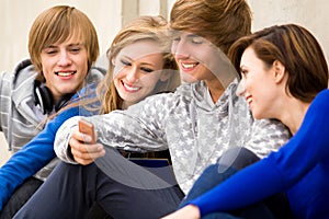 Teens with cellphone