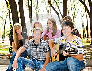 Teens crowd in park