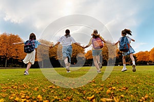 teens going to school