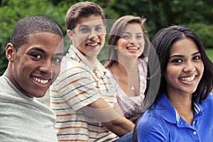 Teens hanging out together