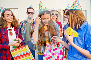 Teens having a party