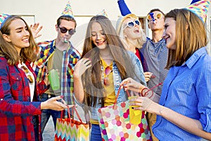 Teens having a party