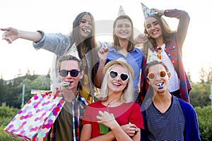 Teens having a party