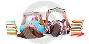 Teens reading books