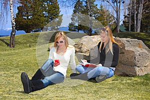 Teens Relaxing in Park