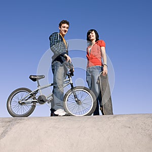 Teens at skatepark