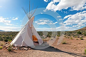 Teepee in american prairie