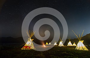 Teepee night photo