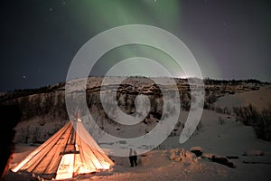 Teepee Under the Northern Lights