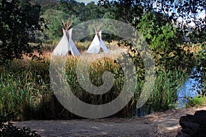 Teepees in Western setting