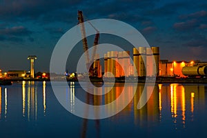 Teesside docks at night photo