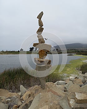 Teetering rock balance