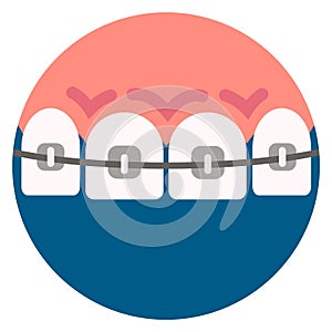 Teeth braces icon. Dental care service logo