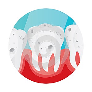 teeth cavity. Vector illustration decorative design