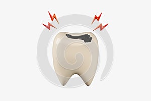 Teeth decay and pain isolated background