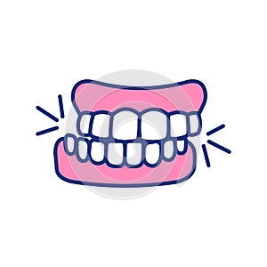 Teeth grinding RGB color icon