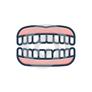 Color illustration icon for Teeth, tooth and periodontics photo