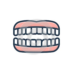 Color illustration icon for Teeth, tooth and periodontics