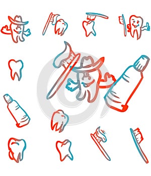 Teeth icons symbol