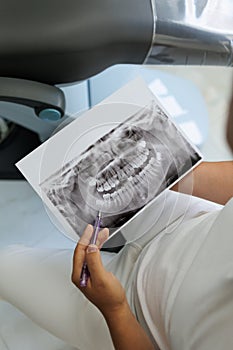 Teeth panoramic x ray professional examination.