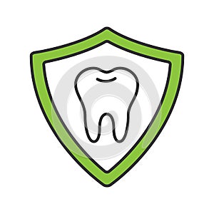 Teeth protection color icon