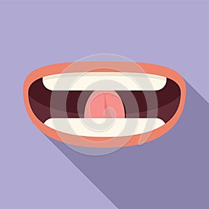 Teeth tongue articulation icon flat vector. Infancy human