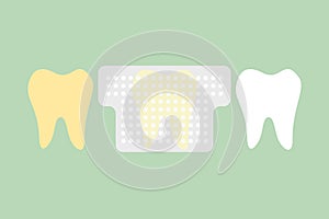 Teeth whitening strip, dental care concept