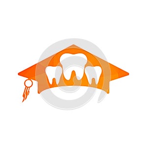 Teethes logo inside a shape of education cap