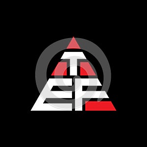 TEF triangle letter logo design with triangle shape. TEF triangle logo design monogram. TEF triangle vector logo template with red