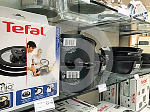 Tefal cookwares displayed in a shop