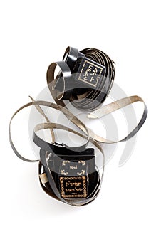Tefillin and Kipah on white background, ritual Jewish objects